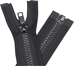 YaHoGa 2PCS #5 26 Inch Separating Jacket Zippers for Sewing Coats Jacket Zipper Replacement Black Plastic Zippers Bulk (26" 2pc)