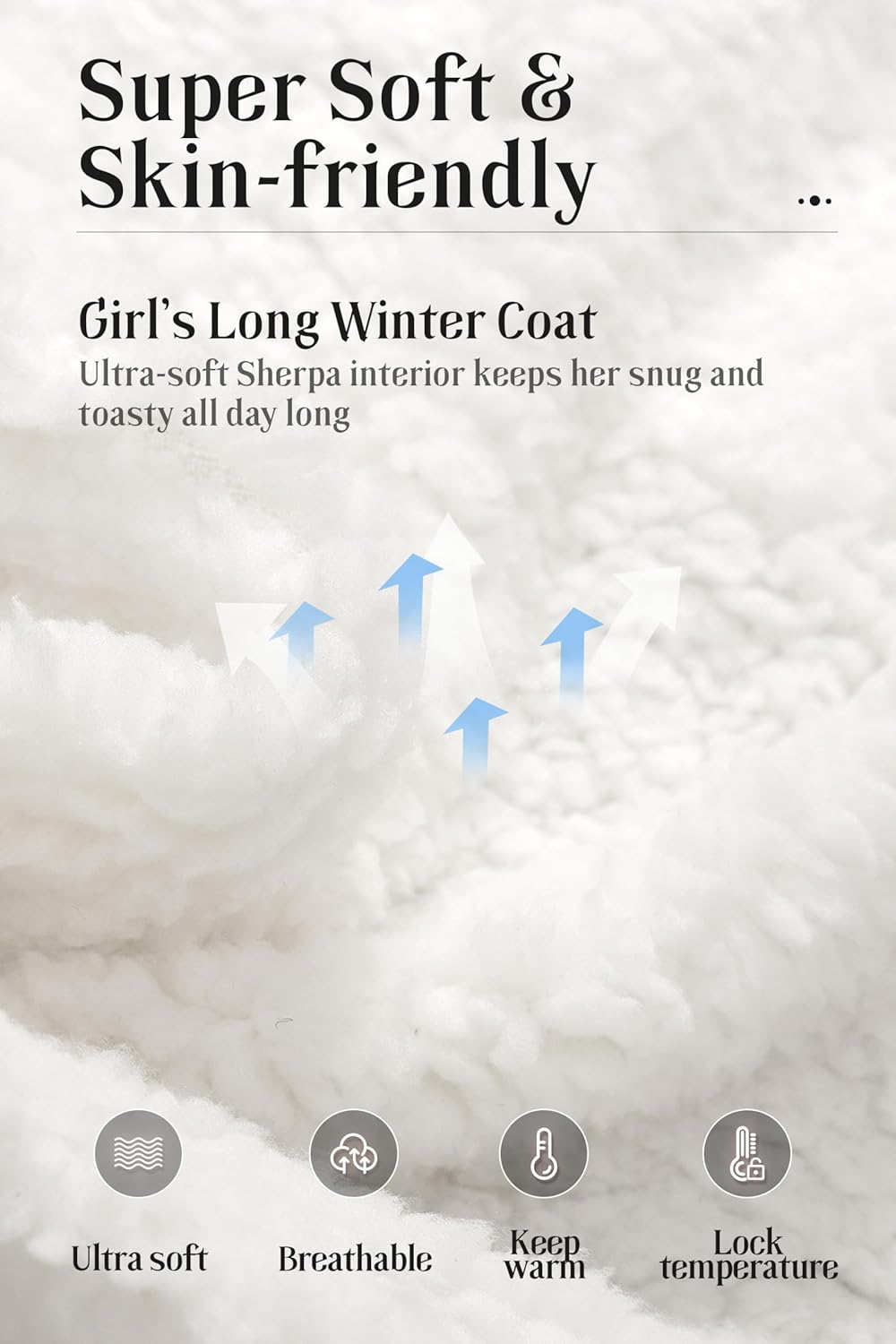 Pursky Girl's Lightweight Winter Coat Sherpa Lined Long Puffer Jacket Waterproof Warm Quilted Parka with Hood - Image 5