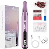 Cordless Electric Nail Drill, 12 in 1 Electric Nail File Kit, Purple - 1
