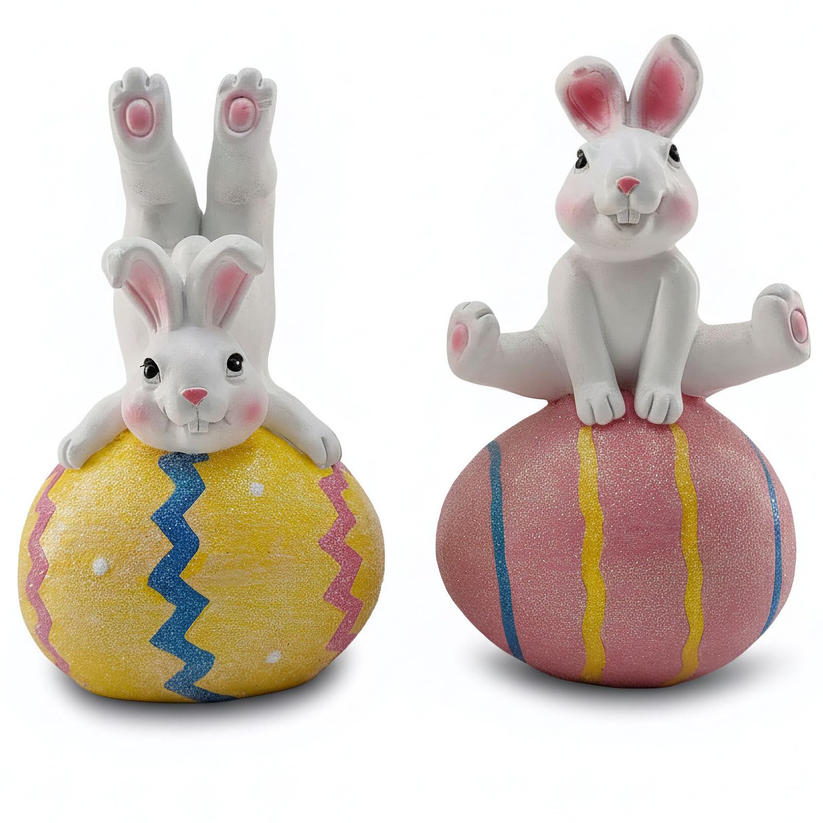 Statues de Pâques en résine masteymoh avec œufs pour déco de table