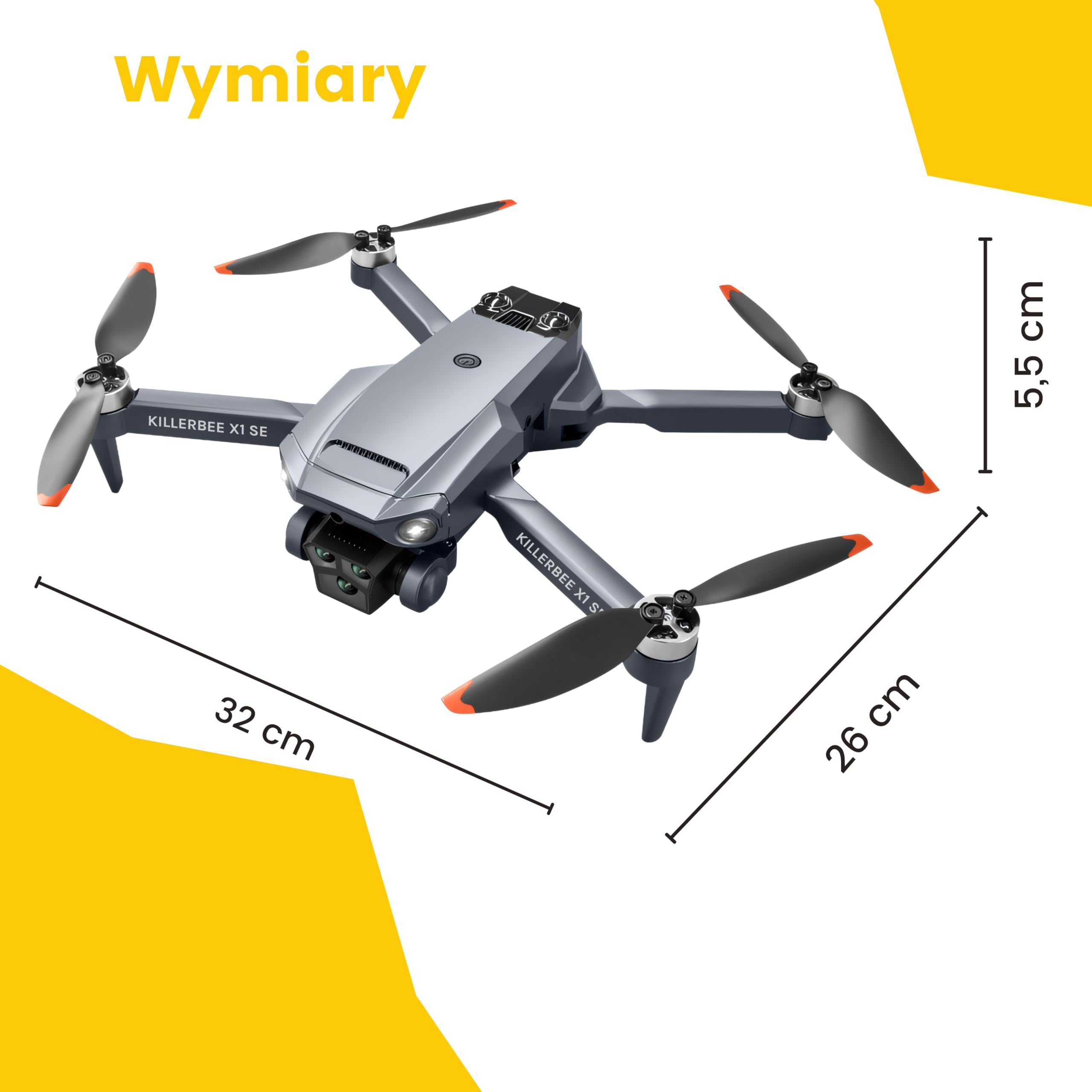 Killerbee X1 SE Sky Predator – dron z podwójną kamerą – dla dzieci i dorosłych – silniki bezszczotkowe – zestaw Ultra Fly More Combo – 48 minut czasu lotu – w zestawie torba i 4 akumulatory