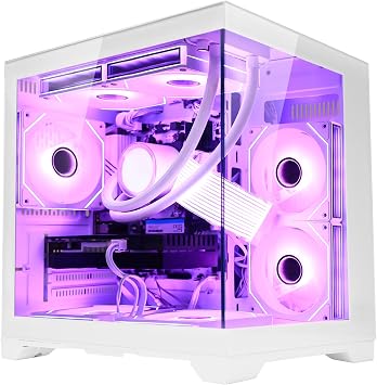 Gaming PC -AMD Ryzen 5 5600X 3.7 GHz-RTX 3060 12GB -32GB DDR4 RAM-1TB PCIe +2TB SATA SSD-240 Liquid Cooler -WiFi &Bluetooth -ARGB Fans with Software-Windows 11 Desktop Computer-White