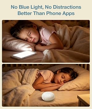 Sound Machine Sleep Soother - Mom-Like 'Shh!' Sound for Baby Kids | Portable White Noise Machine with Night Light, 16 Soothing Sound & Timer, Rechargeable Soother for Baby Adult Nursery Travel