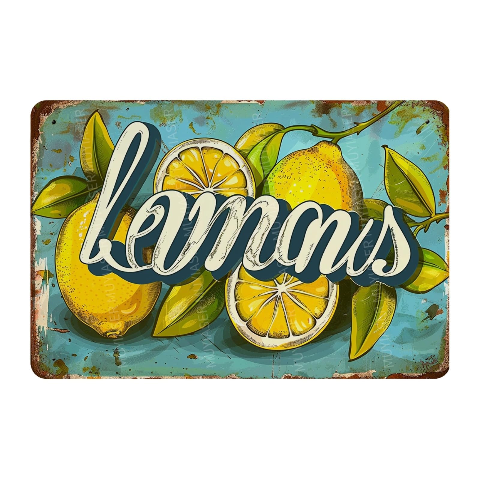 Muyiaser Tin Sign 24 Metal Signs Lemons Vintage Signs Retro Aluminum Tin Sign For Garden Home Bar Cafe Decor 8X12 Inch