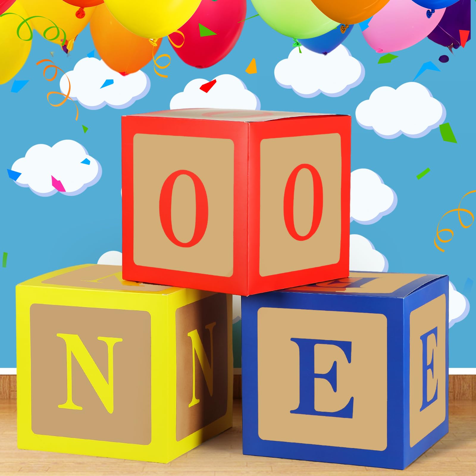 Zhanmai 3 Pcs Toy Inspire Party Decorations ONE Balloon Boxes for Toy Theme 1st Birthday Party Decorations Balloon Boxes for Inspire First Birthday