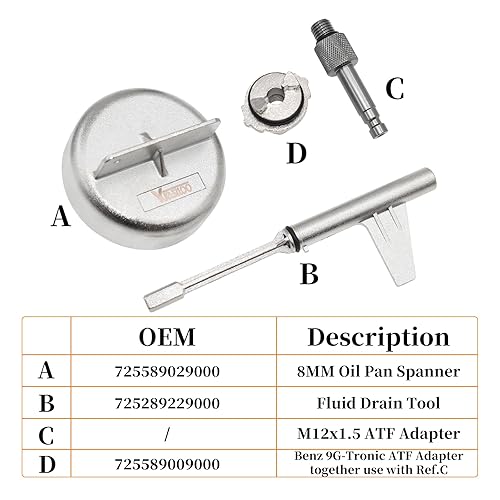 Miniatura 2 de Herramienta de llenado de aceite de transmisión de metal, compatible con Mercedes Benz 725.0 9G-Tronic de 9 velocidades de líquido de transmisión