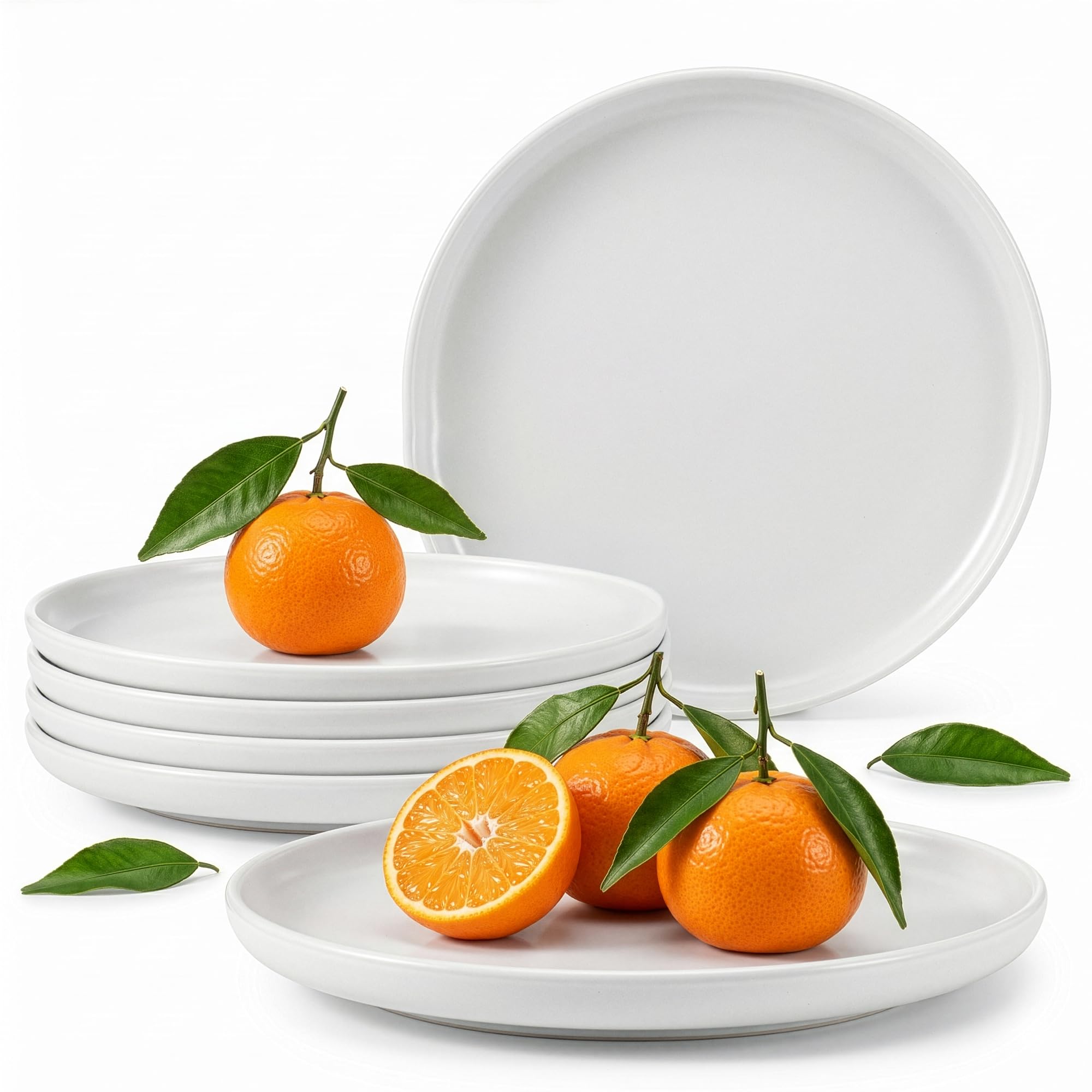 Konsimo. Frühstücksteller für 6 Personen - Dessertteller aus Keramik - Set Kuchenteller 6er - VICTO Moderne Kleine Teller - 20 cm - Weiß