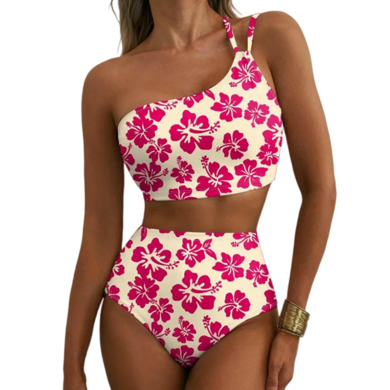 Conjunto de bikini rosa para vacaciones en la playa y tardes de piscina relajantes