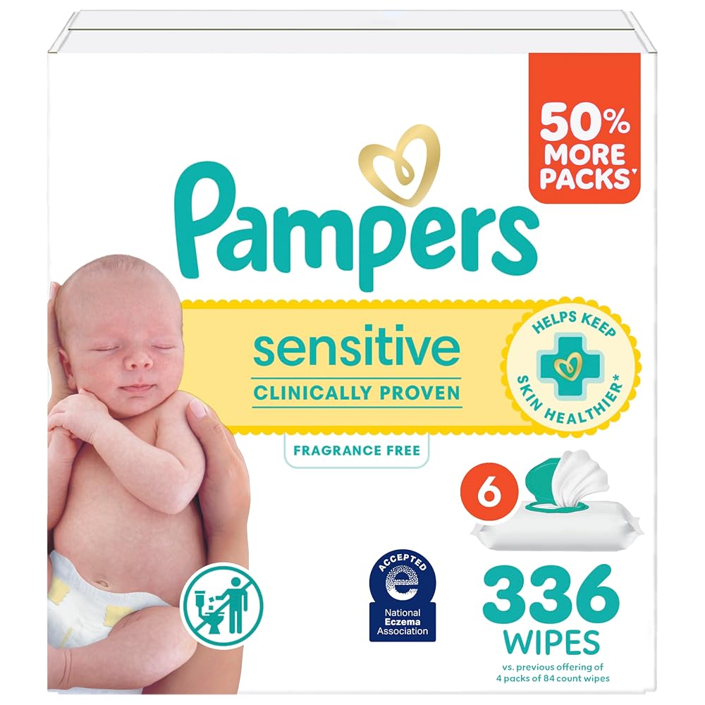 Pampers Sensitive Baby Wipes, Clinically Proven, Fragrance Free