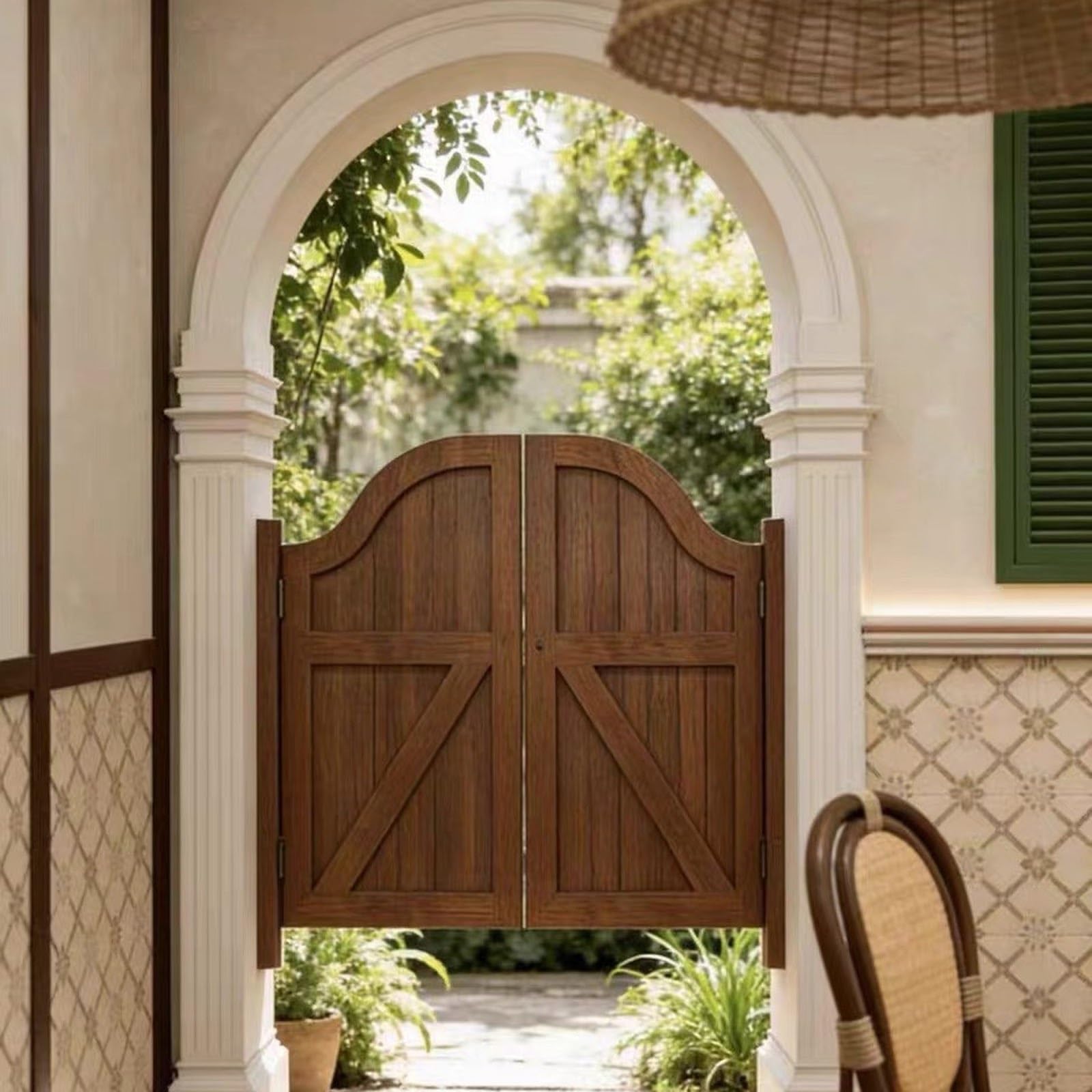 Porte battante double, porte Saloon en bois porte pivotante avec charnière | Portes Battantes 70-150cm large, Porte de Séparation pour intérieur couloir cuisine café bar(Noir,W110 x H90cm)