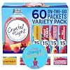 Crystal Light Sugar-Free, Lemonade, Fruit Punch, Raspberry Lemonade and Wild Strawberry On-The-Go Powdered Drink Singles Mix Variety Pack, 58 Count, Each Packet Dissolves into any 16.9 oz. container and with a Bonus Recipe Card curated by D'Elite Box