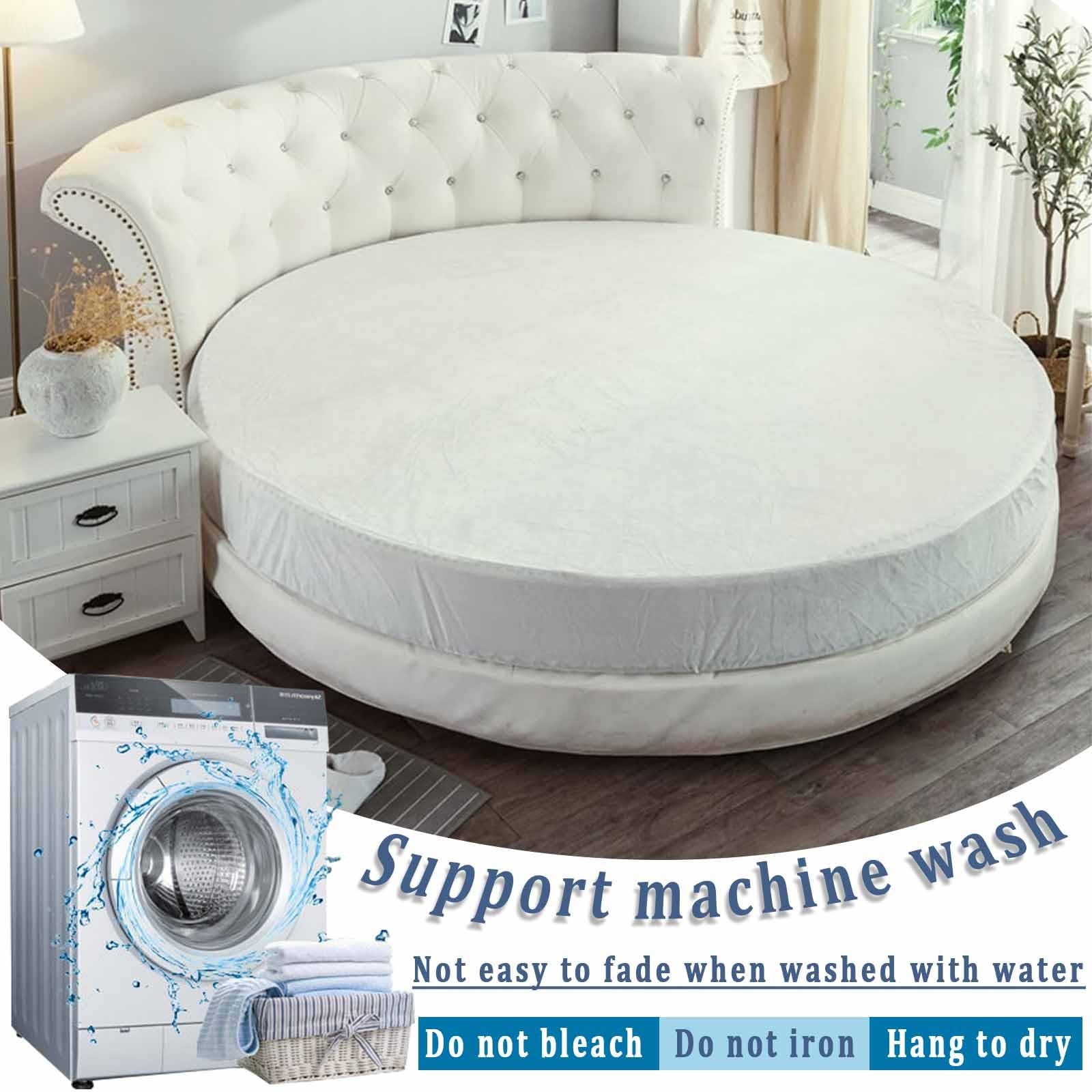 Surmatelas rond ajusté en coton de luxe pour lit double, protège-matelas pour lit double pour lit double avec drap de lit, housse de matelas douce et confortable, draps de lit inclus (taille : 220 cm