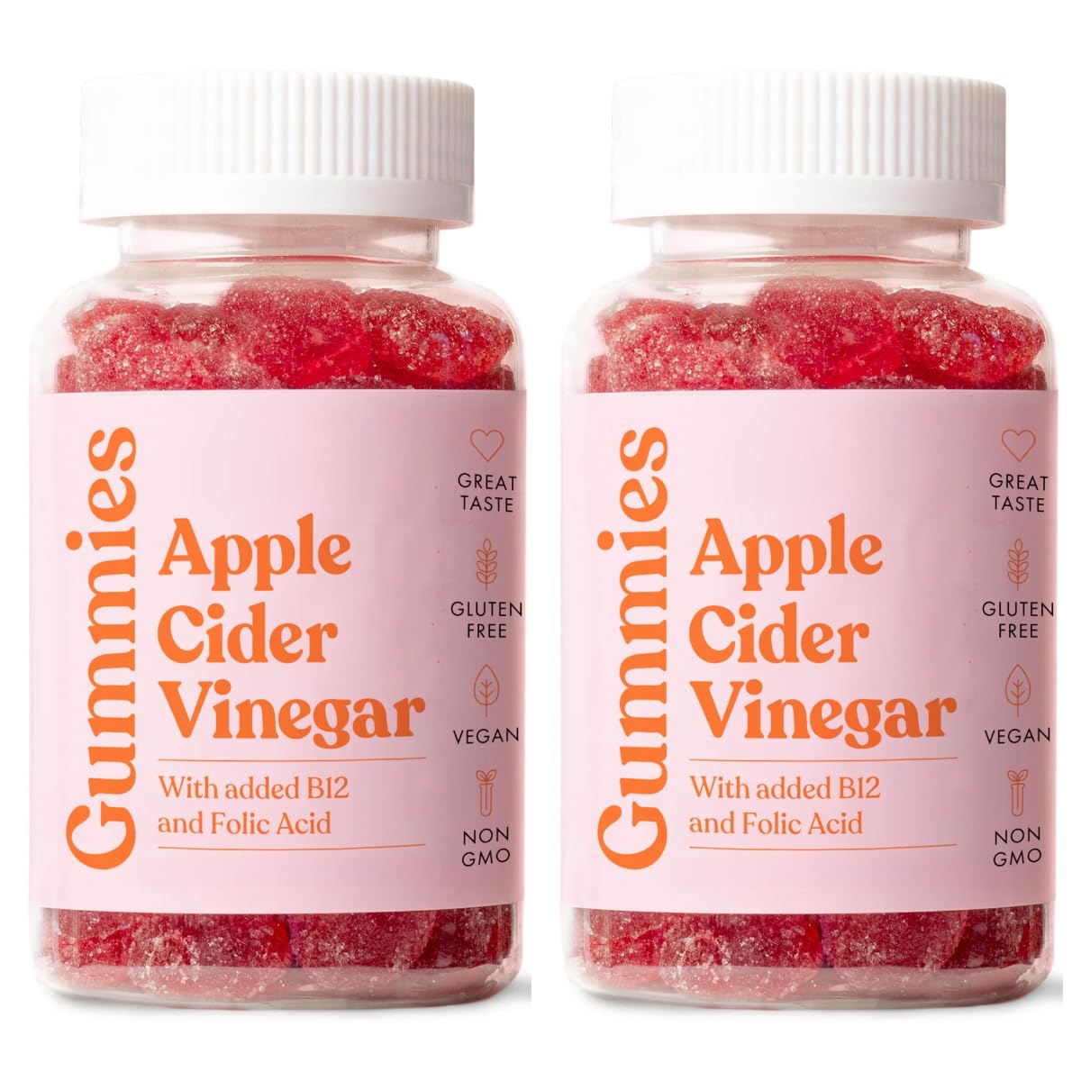 2PCS, Gomitas de vinagre de sidra de manzana, para hombres y mujeres | Apoya el cabello, la piel y las uñas, el equilibrio general e interno.