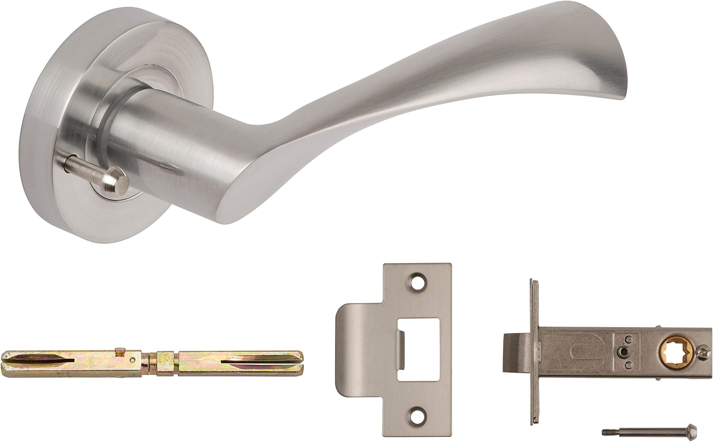 Excel Architectural3640-PRV Door Handles & Push Button Privacy Latch, Satin Chrome