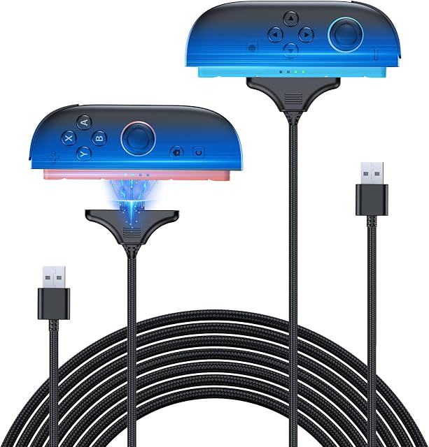 10FT Magnetic Charging Cable for Nintendo Switch 2 Joy-con (2025), 2-Pack Fast Charger Cord Accessories for Joycon 2 Controller Nylon Braided USB Ports, Replacement High-Speed Charge for NS2 Joy con 2