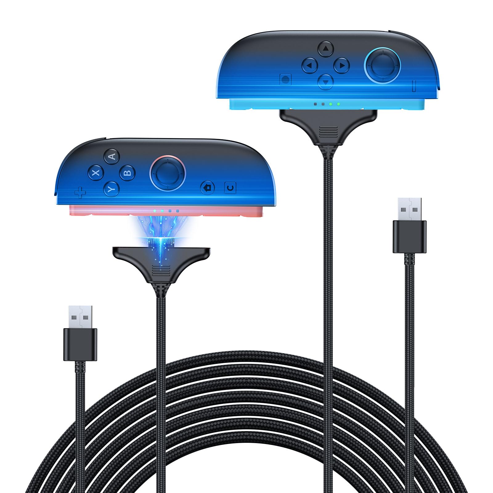 [10FT/2Pacchetti] Cavo di ricarica magnetico per Nintendo Switch 2 JoyCon, accessori per il cavo di ricarica veloce per il Jcon 2 Porte USB intrecciate in nylon, ricarica ad alta velocità for Switch 2