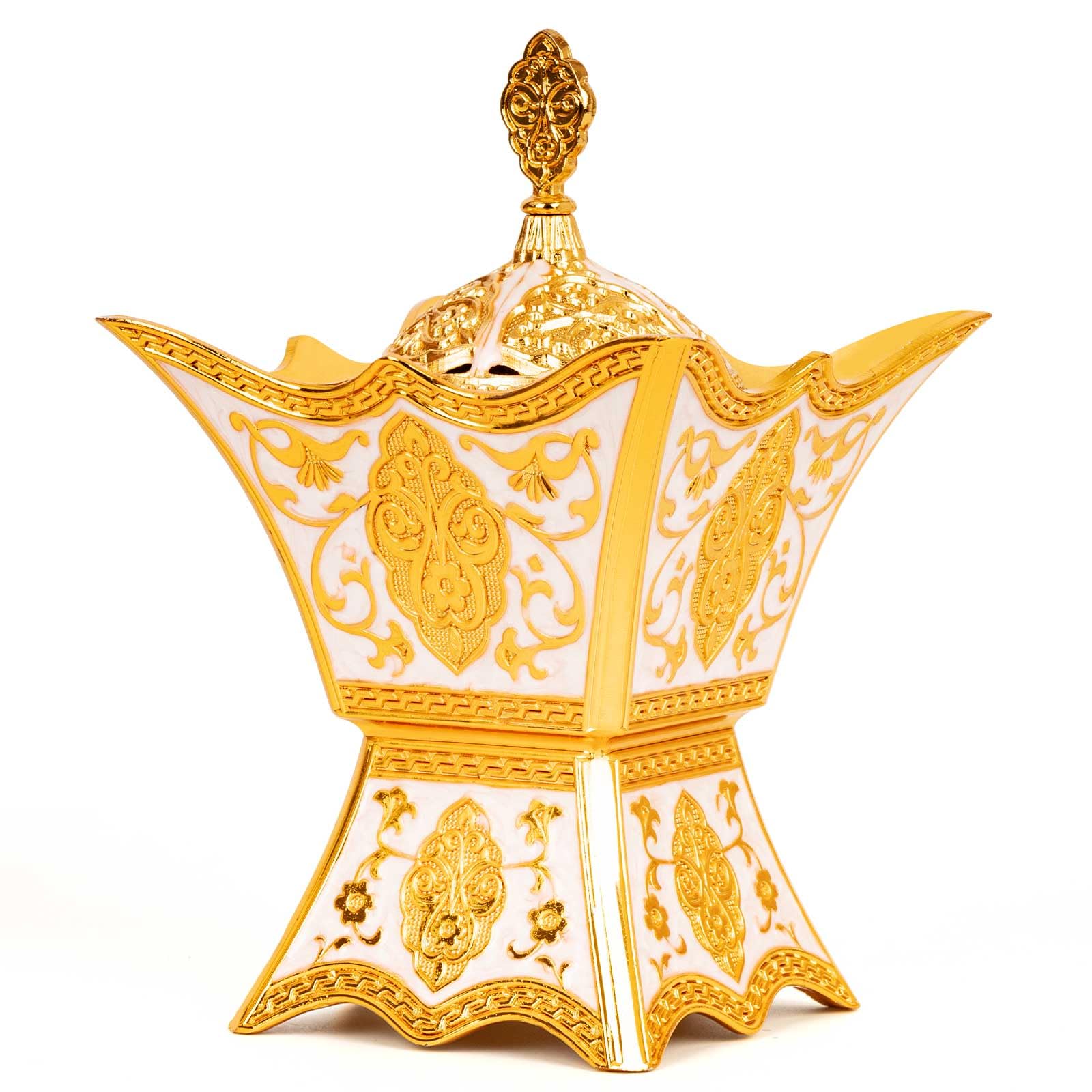 Brûleur d'encens charbon Bakhoor décoration intérieur dorée yoga