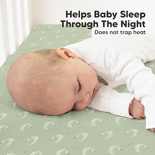 Vista 248 de KeaBabies - Juego de 2 sábanas orgánicas, unisex, suaves, 52 x 28 pulgadas, diseño neutro, de algodón jersey transpirable, con estampados adorables