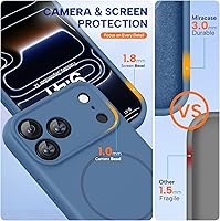 Vista 728 de Miracase Funda diseñada para iPhone 13 Pro Max con protector de pantalla, [forro de microfibra suave antiarañazos], funda protectora de silicona