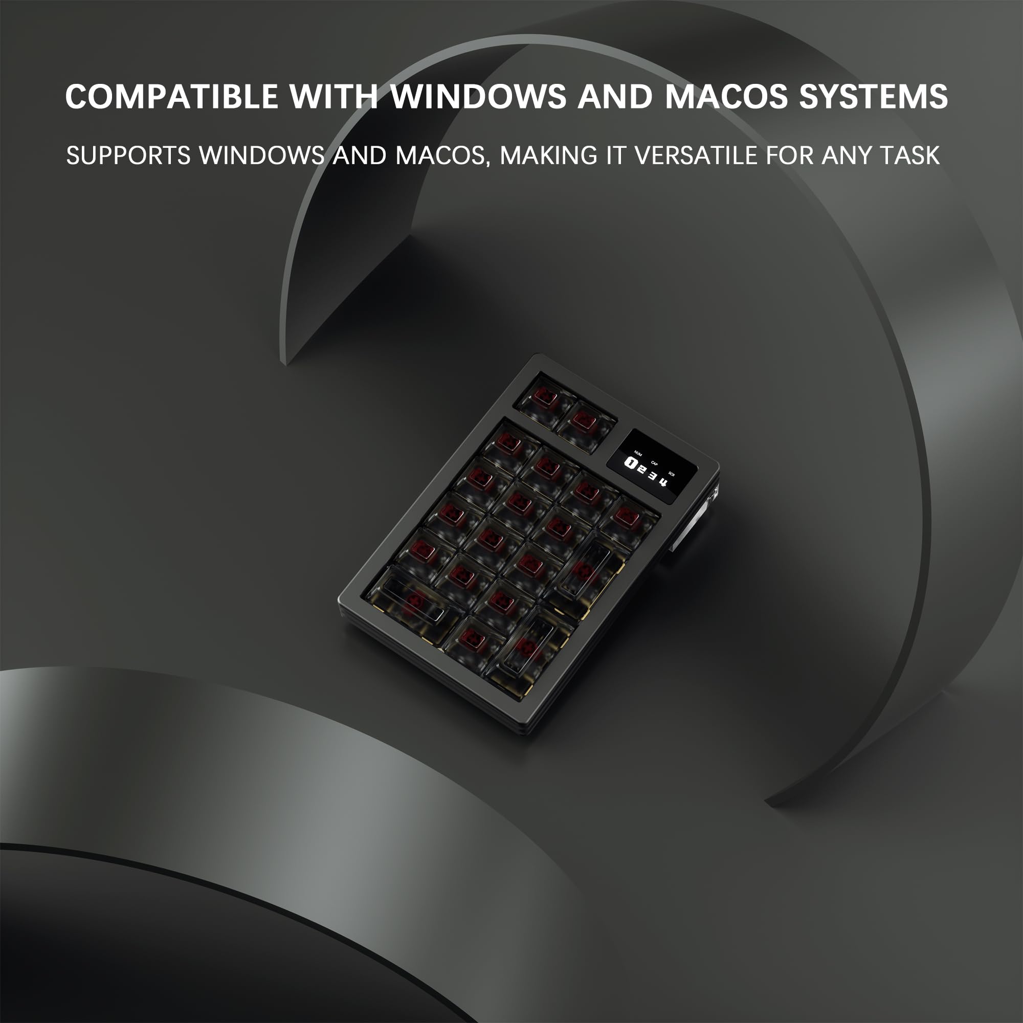 VIA Pavé numérique programmable, pavé numérique macro mécanique filaire USB, pavé numérique portable à 19 touches avec rétroéclairage RVB, alliage d'aluminium avec bouton (jaune)
