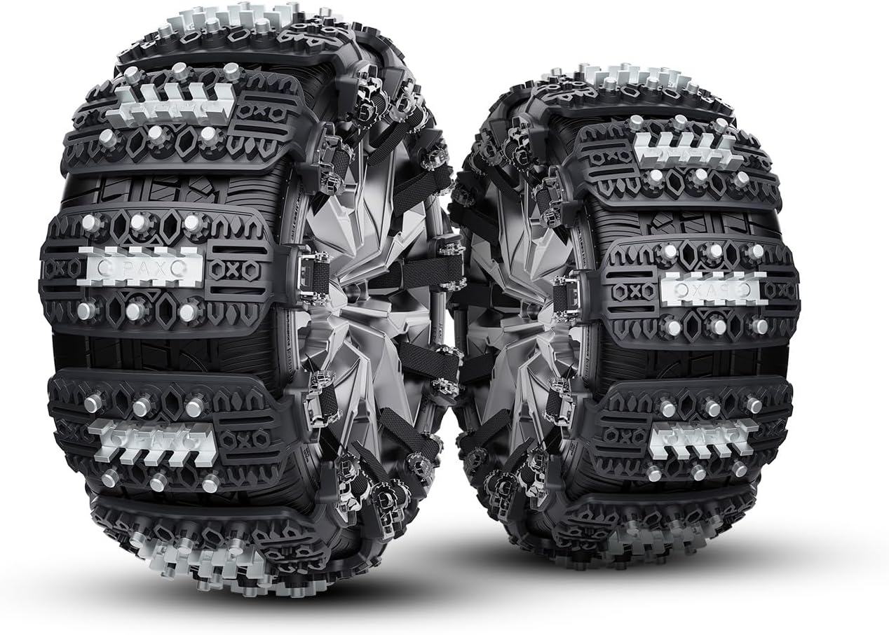 KYX Tire Chains for Car/SUV/Pickup Truks, Adjustable Universal Emergency Snow Chains for Tire, 8.7-11.1 inch, Small, 6 Pcs