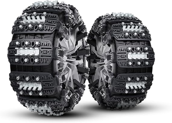 KYX Tire Chains for Car/SUV/Pickup Truks, Adjustable Universal Emergency Snow Chains for Tire, 8.7-11.1 inch, Small, 6 Pcs