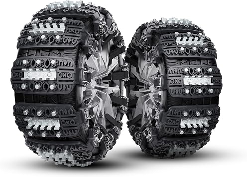KYX Tire Chains for Car/SUV/Pickup Truks, Adjustable Universal Emergency Snow Chains for Tire, 8.7-11.1 inch, Small, 6 Pcs