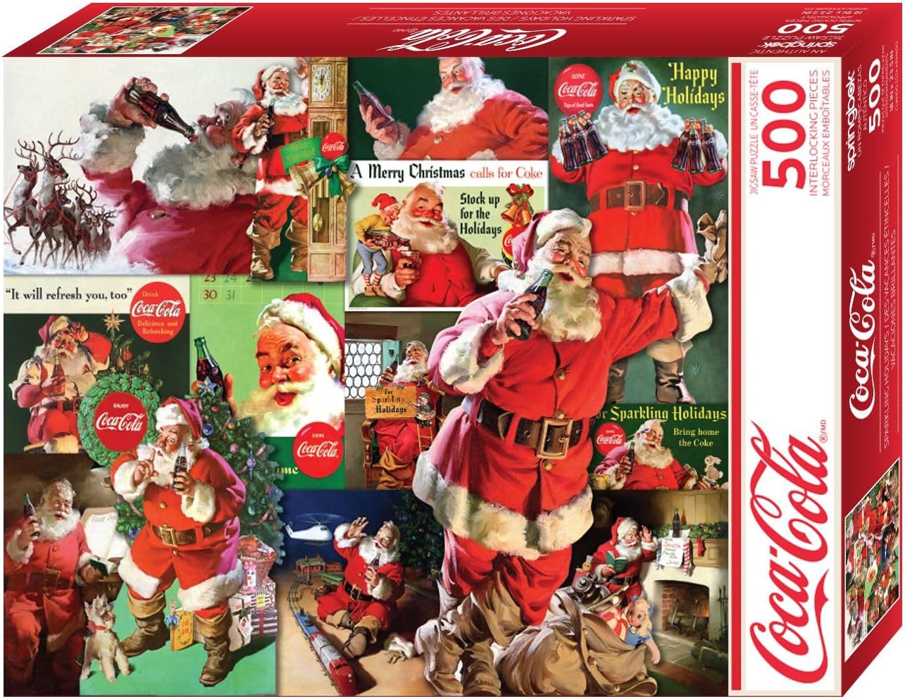 Springbok Coca-Cola Sparkling Holidays - 500 Piece Jigsaw Puzzle for Adults - Made in USA