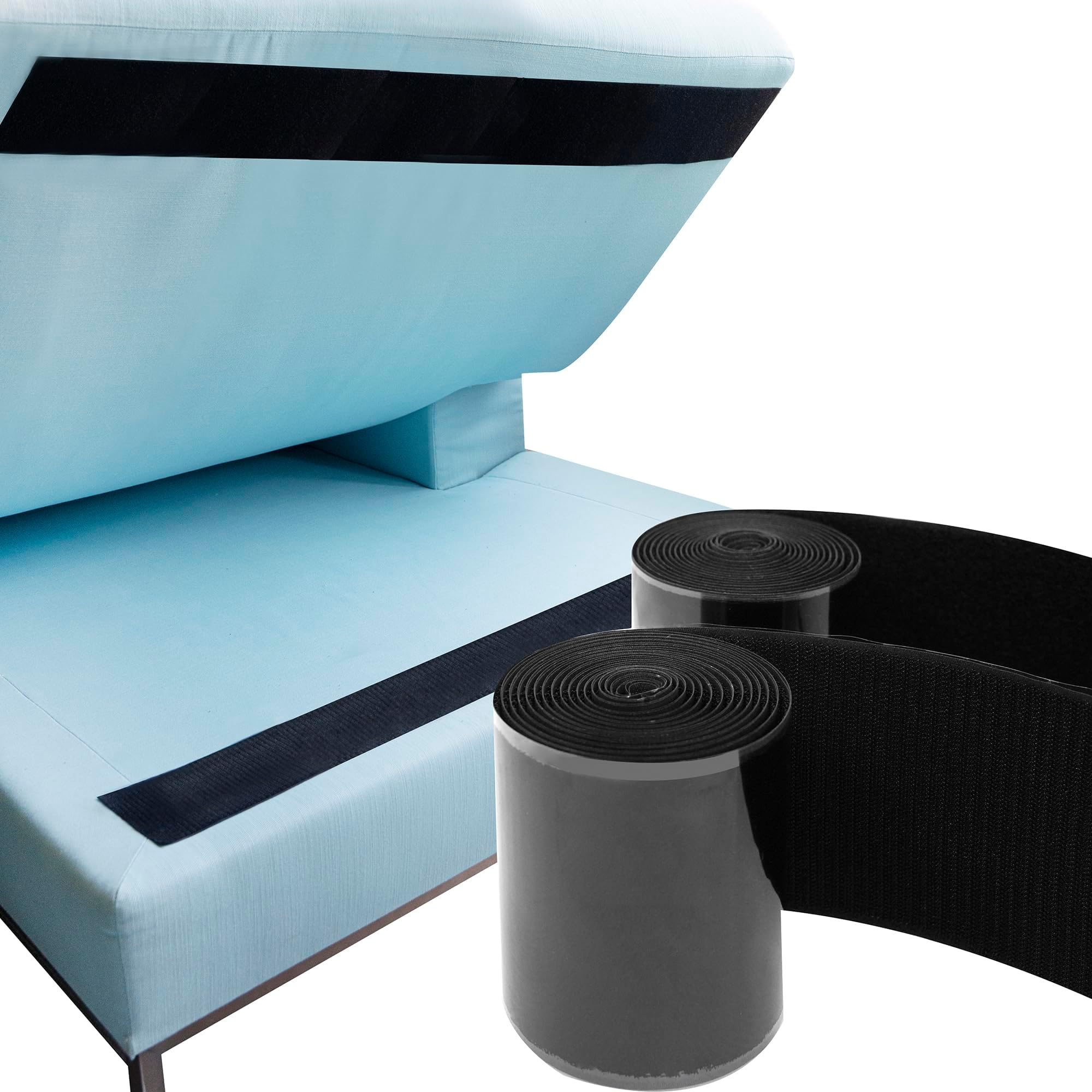 Couch Cushion Grip Tape Keep Couch Cushions from Sliding - Heavy Duty Non Slip Grip Tape, Hook and Loop with Adhesive | Non Slip Self Fastener Pads for Sofa, Mattress, Couch (5.9” x 6.5FT)