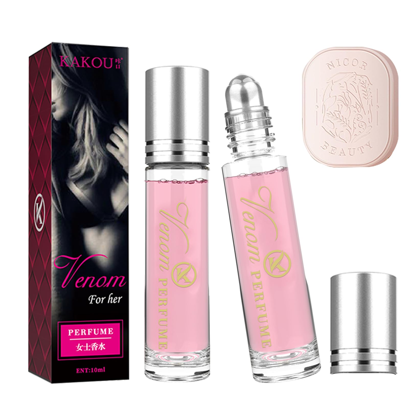 2 Pack Pheromone Perfume for Women Roller Ball 10ml Perfume Women Pheromone Infused Essential Oil