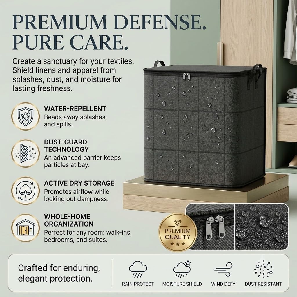 180L Spacious Moving Storage Bin, Large Capacity Zippered Fabric Organizer (3PCS,XL)