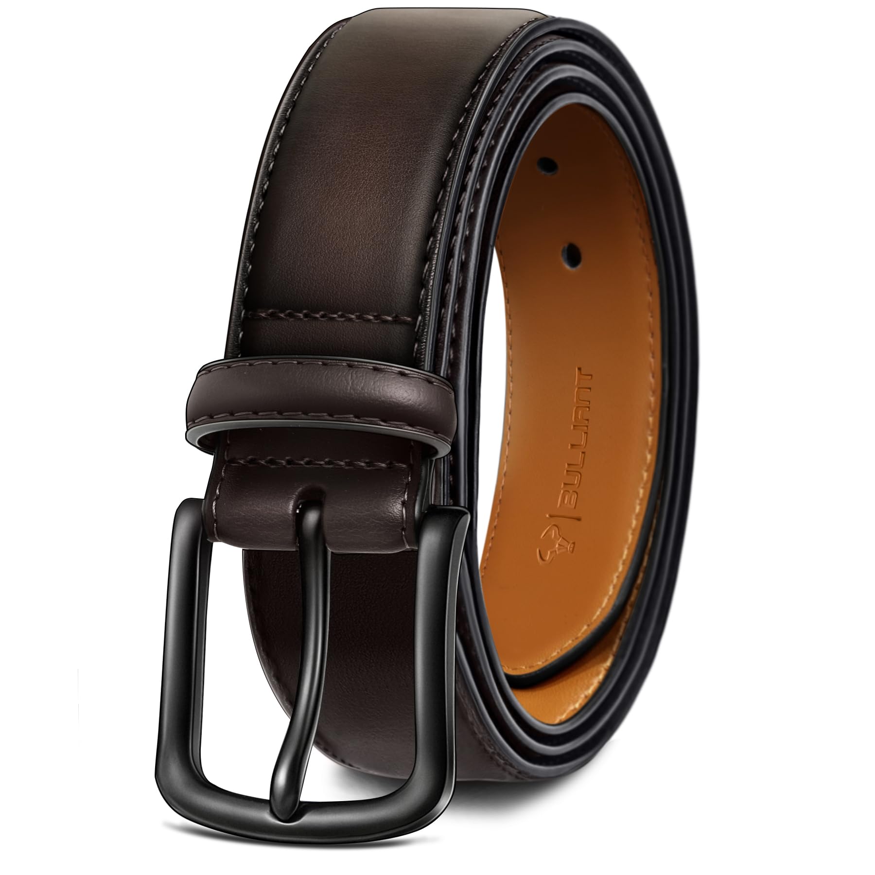 BULLIANT Men Belt-Leather Belt 7 Holes Comfortable for Men Dress Casual Jeans 1 3/8"