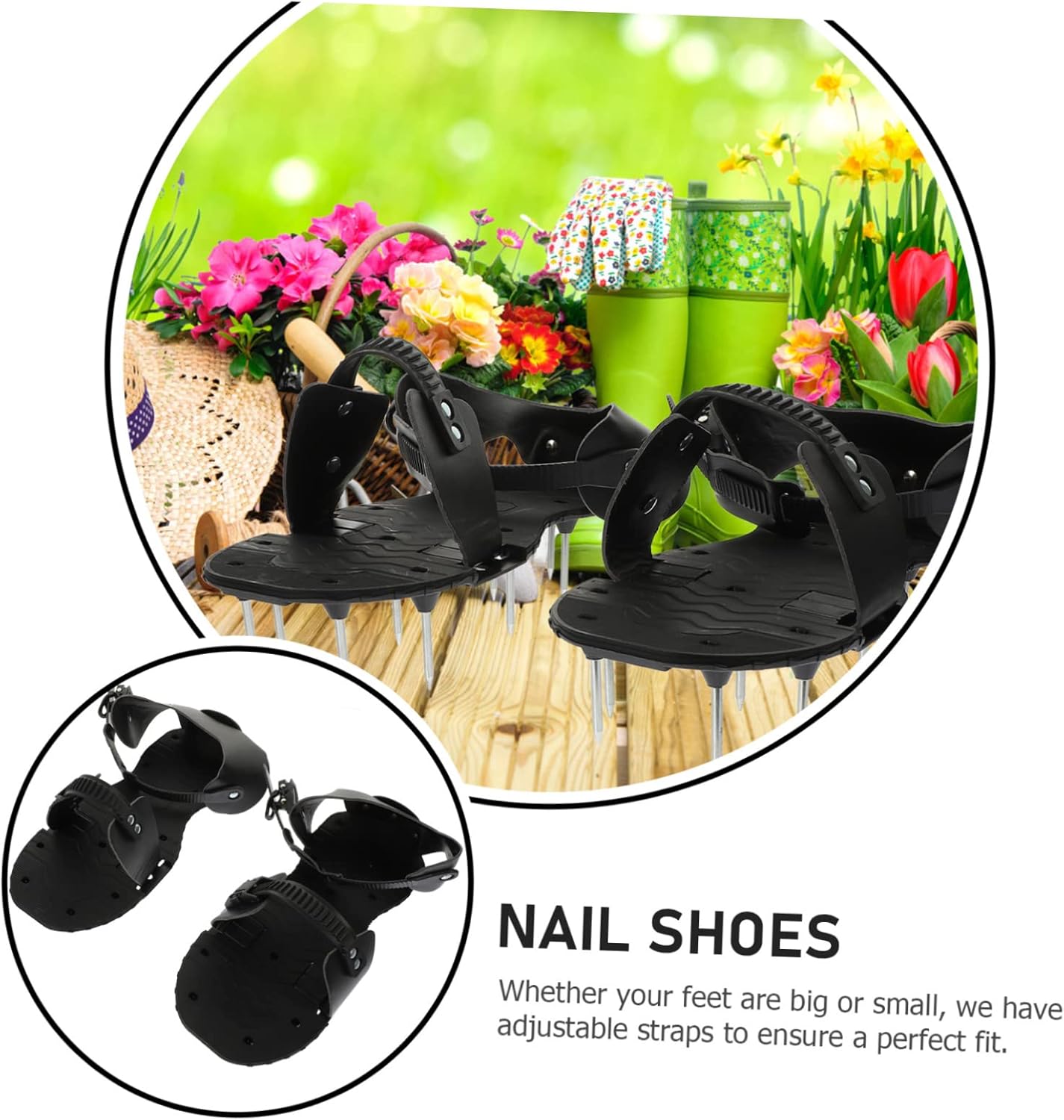 KESYOO 1Pair Aerator Shoes for Grass Easy Assembly Spiked Aerating Sandals Durable Lawn Aerator Shoes for Gardening for Garden Maintenance