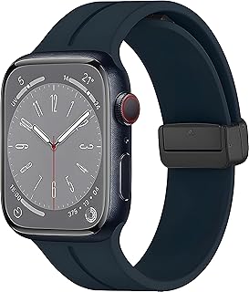 سوار ساعة متوافق مع ساعة آبل الترا 49 ملم 45 ملم 44 ملم 42 ملم، سوار رياضي من السيليكون الناعم مع مشبك مغناطيسي متوافق مع سلسلة اي ووتش 8/الترا/7/اس اي/6/5/4/3/2/1 من نيكست ستور L