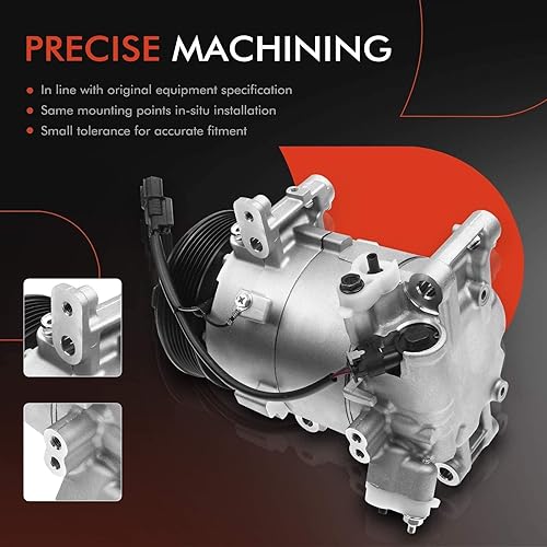 Miniatura 5 de Compresor de aire acondicionado A-Premium con embrague compatible con Honda Civic 2.0L 2016-2021, con estilo CVC, con polea de 7 ranuras