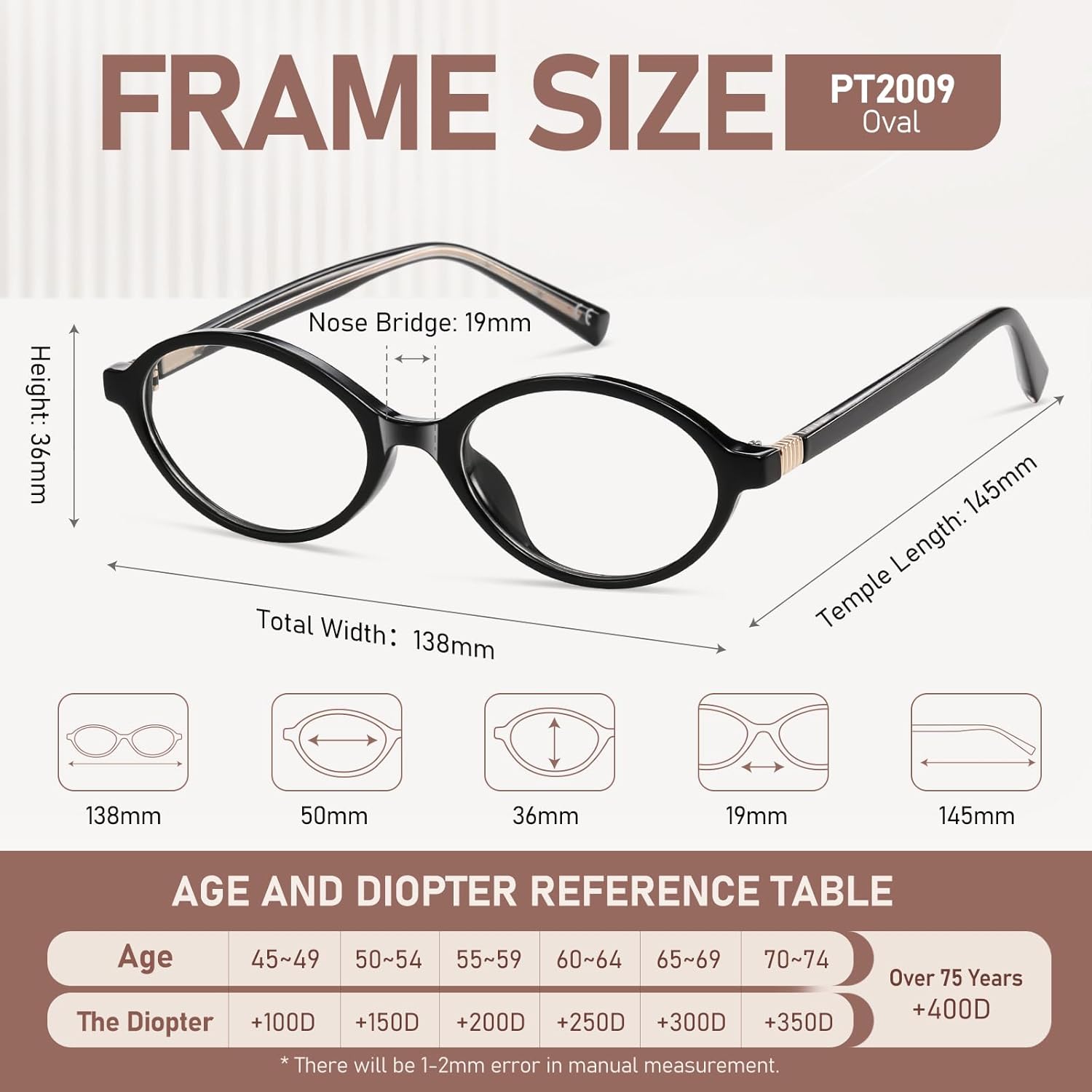 Oval Reading Glasses Women Men Blue Light Blocking Small Computer Readers Retro Fashion Frame Vintage Eyewear PT2009 - Image 4