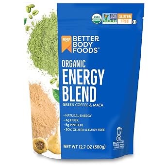 BetterBody Foods Organic Energy Blend Powder 12.7 Oz, Green Coffee & Maca