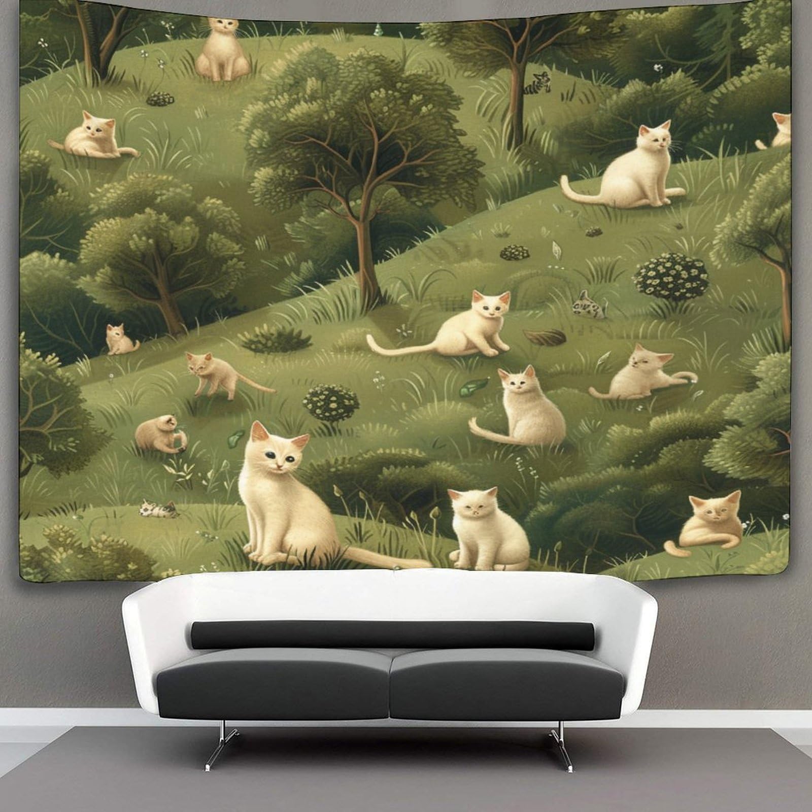 kaiyun Cute Cat Tapestry Cartoon Animals Wall Hanging Bedroom Home Decor 150cmx200cm