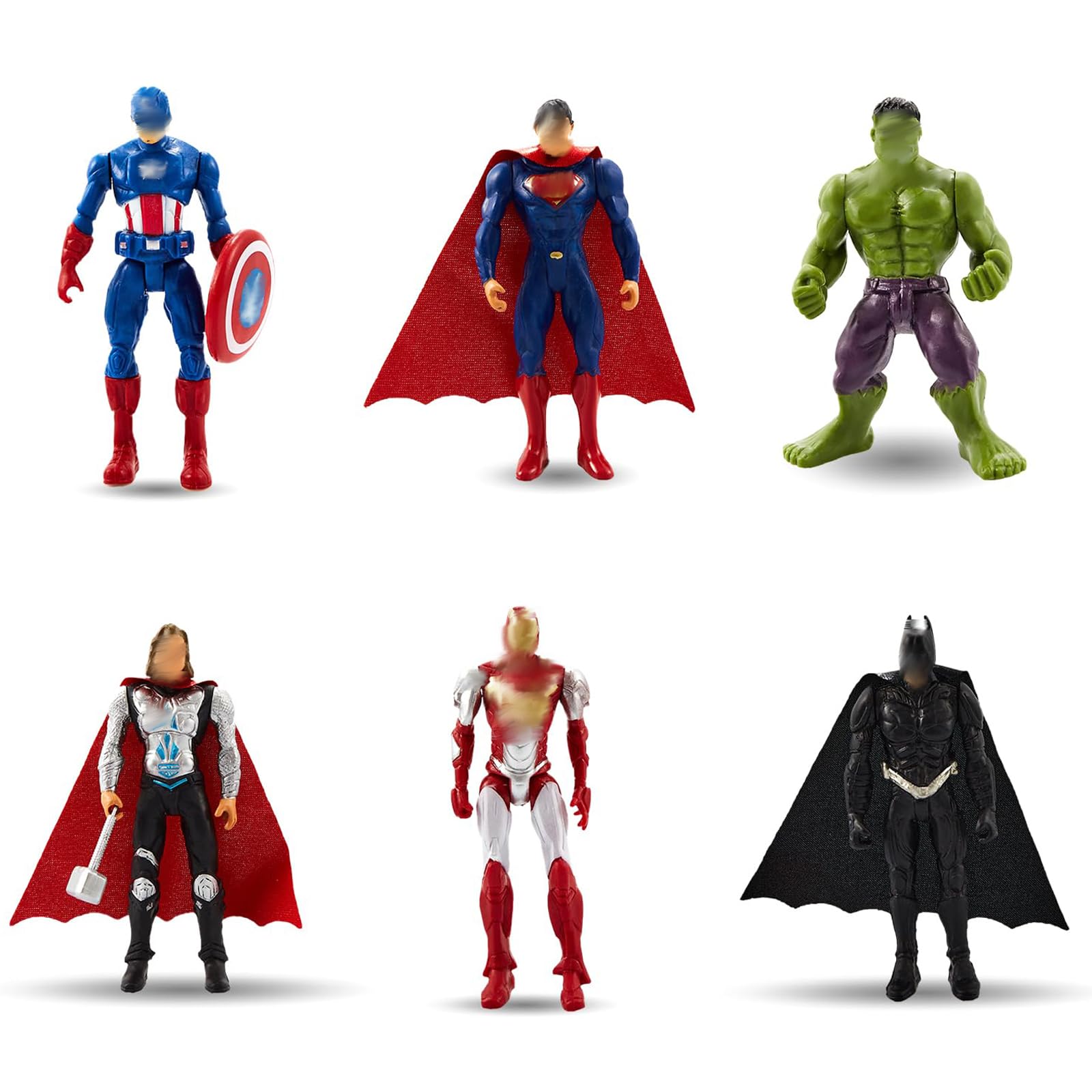 Ainvliya 6 Pcs Heros Figures Set, Mini Hero Figure Cake Toppers, Cartoon Anime Cake Decorations Birthday Party Decorations, Collection Model for Fans Boys Girls