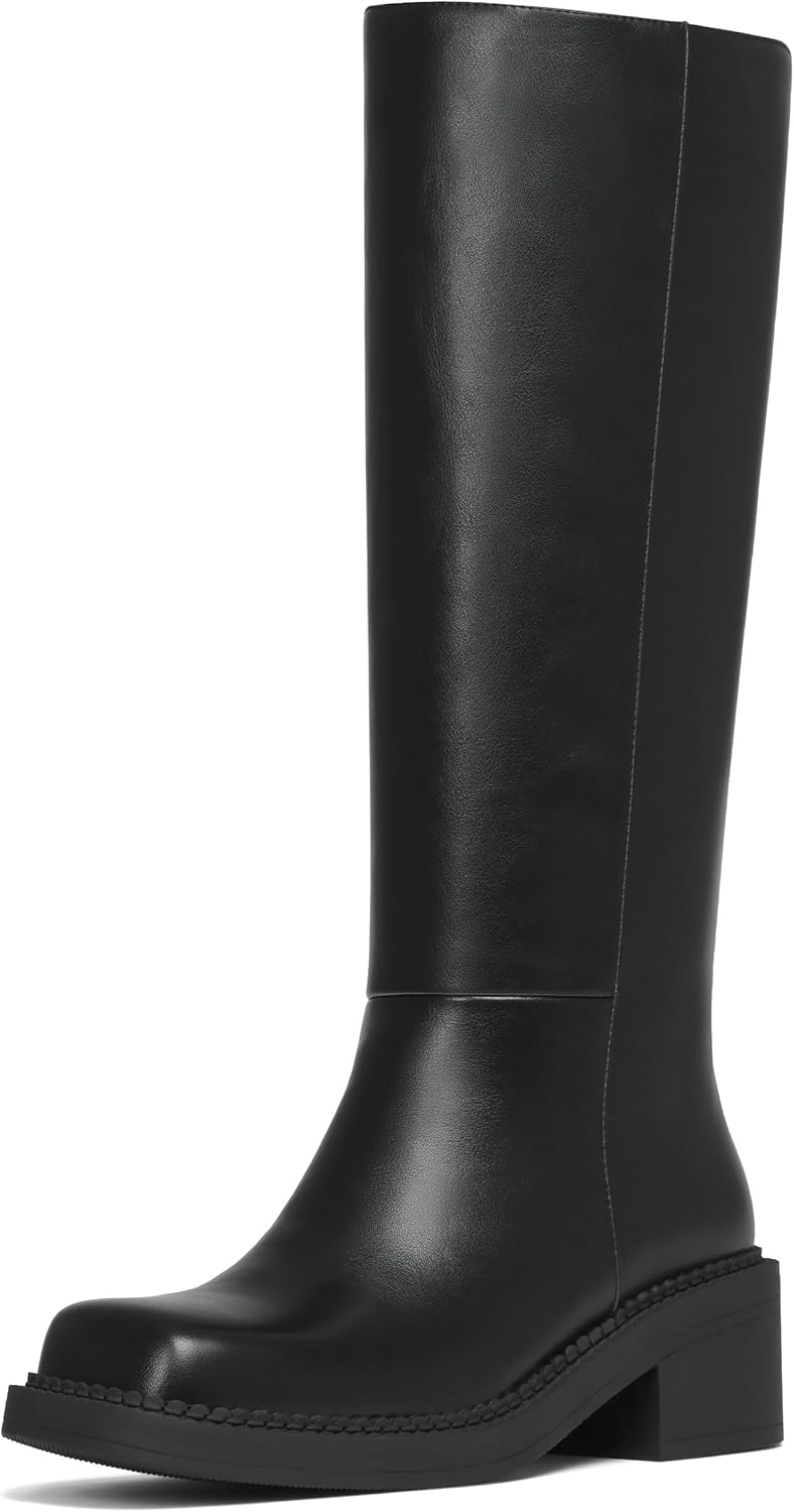 AMINUGAL Womens Knee High Boots - Extra Wide Calf Comfort