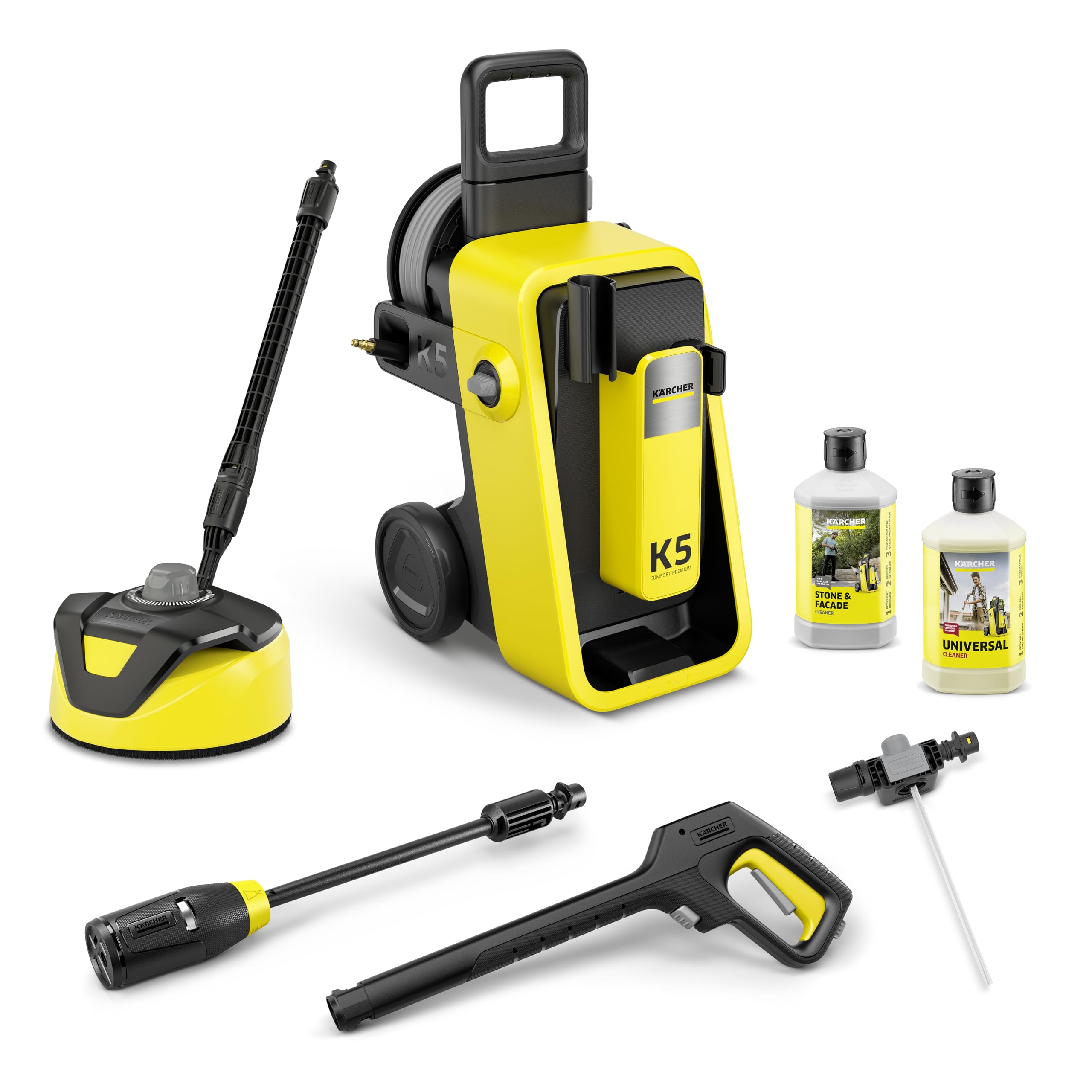 Kärcher hidrolimpiadora K 5 Comfort Premium Home, presión: 145 Bar, caudal: 500 l/h, Superficie: 40 m²/h, Manguera de Alta presión Extra Flexible, enrollador de mangueras, Multi Jet 4 en 1, Home Kit GreenCircle Certified: Certified Environmental Facts Label GreenCircle Sustainable Energy Practices
