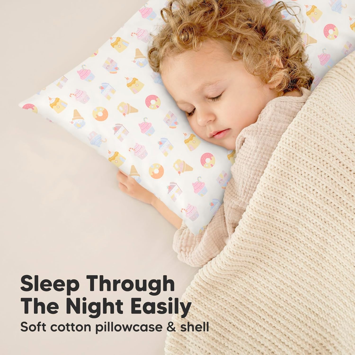 KeaBabies Toddler Pillow with Pillowcase - 13x18 My Little Dreamy Kids Travel Bed Pillows for Sleeping, Cotton Small Pillowcase, Soft & Breathable, Machine Washable, Toddlers 2-5 Years Old