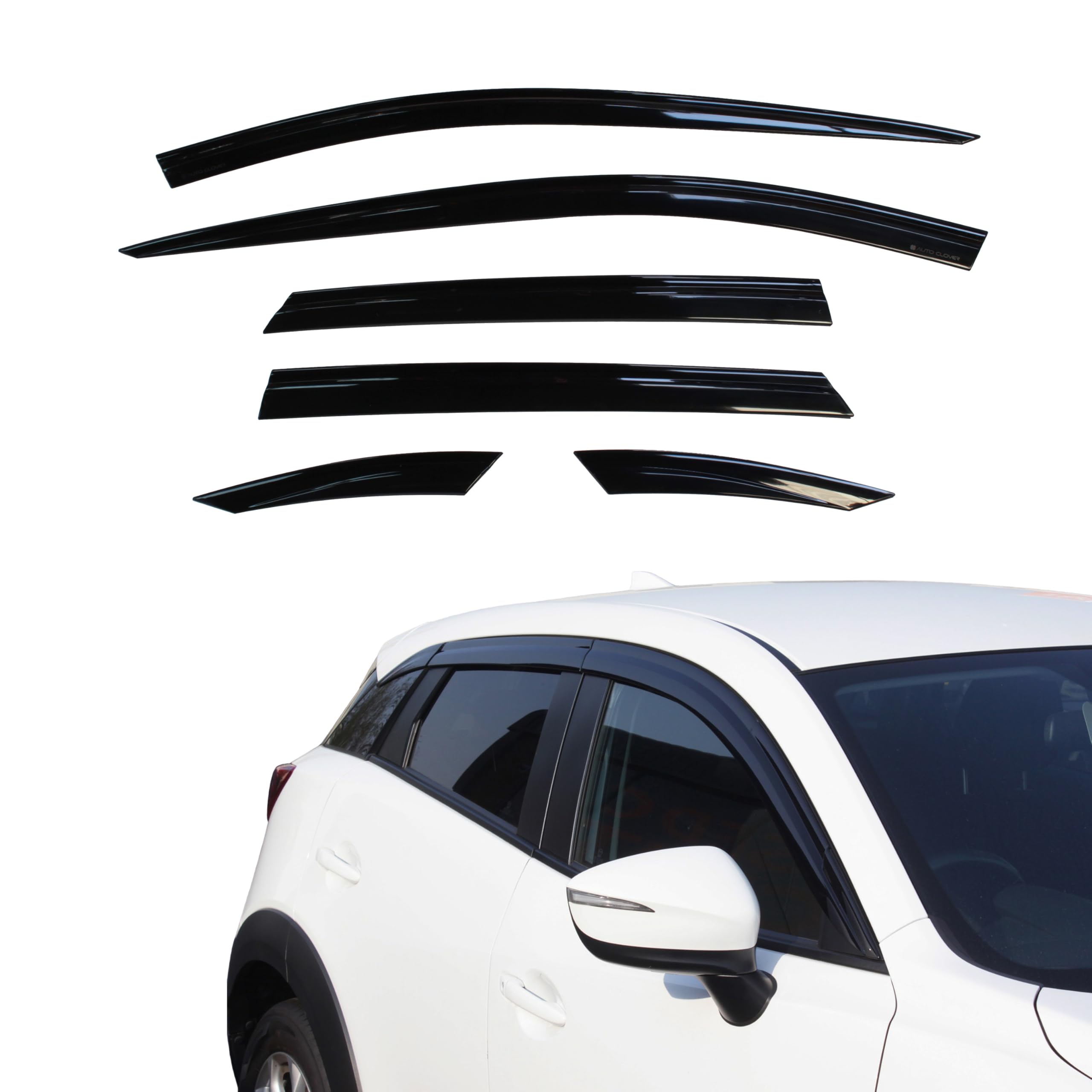 Set 4 Deflettori D'aria Autoclover Per Vauxhall Viva E Opel Karl – In ABS, Adesivi Esterni 3M, Riducono Rumore E Permettono Di Aprire Il Finestrino Sotto La Pioggia
