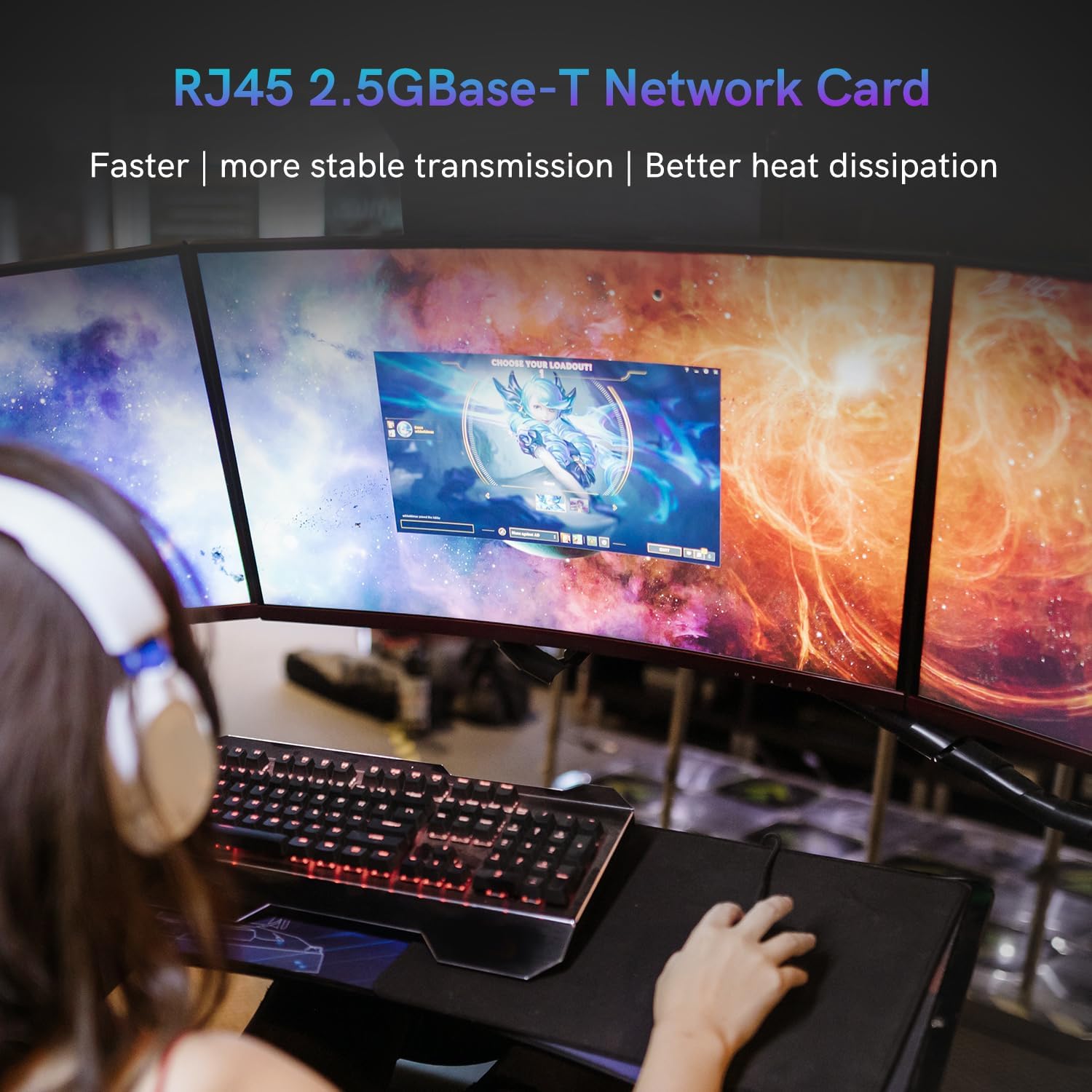 2.5G Dual RJ45 Port PCI-E Network Card with RTL8125B Conrtoller, QFly 2.5Gb Ethernet Adapter Card Compatible with 100/1000Mbps/2.5G, Support Windows/Linux