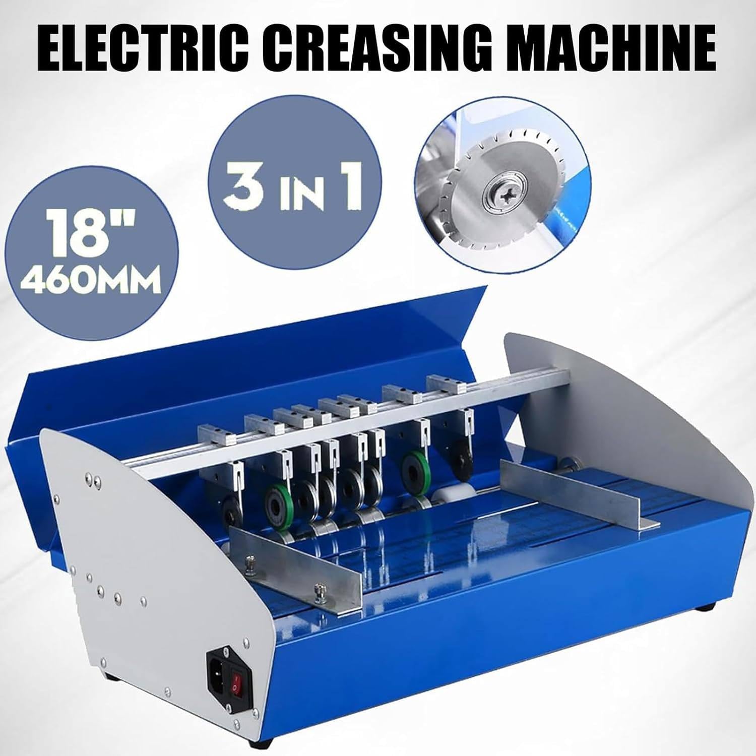 Elektrische Falzmaschine, 460 mm Papierfalzer, Punktezähler, Perforator, strapazierfähig für Karten, Einladungen und Bürodokumente