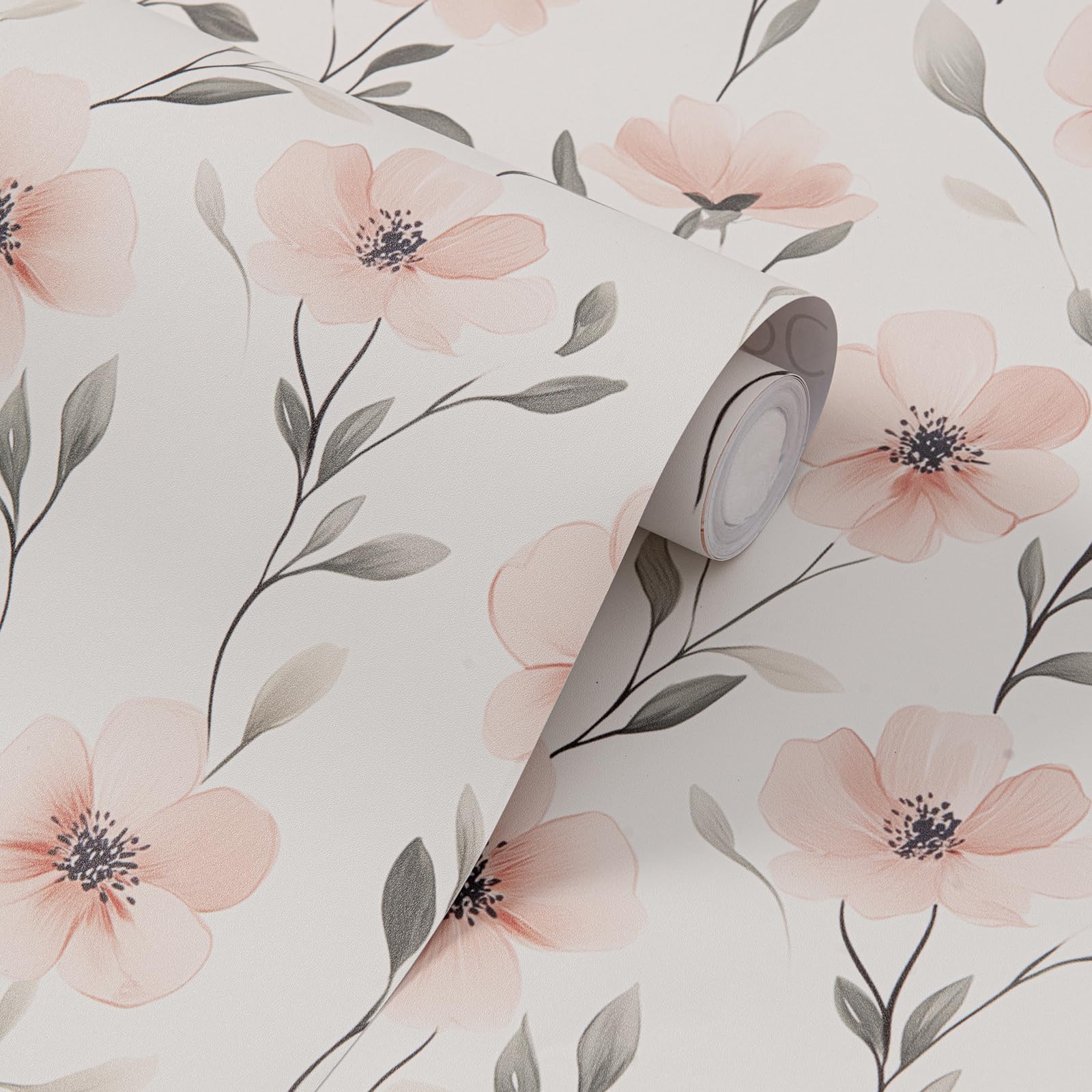 Papier peint autocollant floral rose : la solution amovible sans colle pour murs et meubles