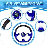 Vista 3 de RASTP Volante de 12.6 pulgadas para barco con adaptador de eje marino de 3/4" para la mayoría de los barcos, embarcaciones, yates, pontones (Azul)