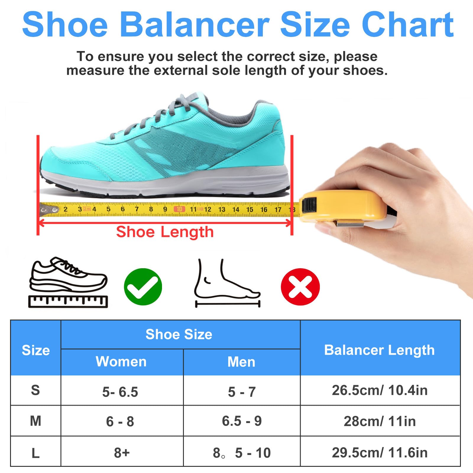 Beinlängenausgleich für Walking Boot & Gipsstiefel, Ergonomische Schuherhöhung für Damen & Herren, Verstellbarer Shoe Balancer zur Vermeidung von Beckenschiefstand, Links & Rechts (M)
