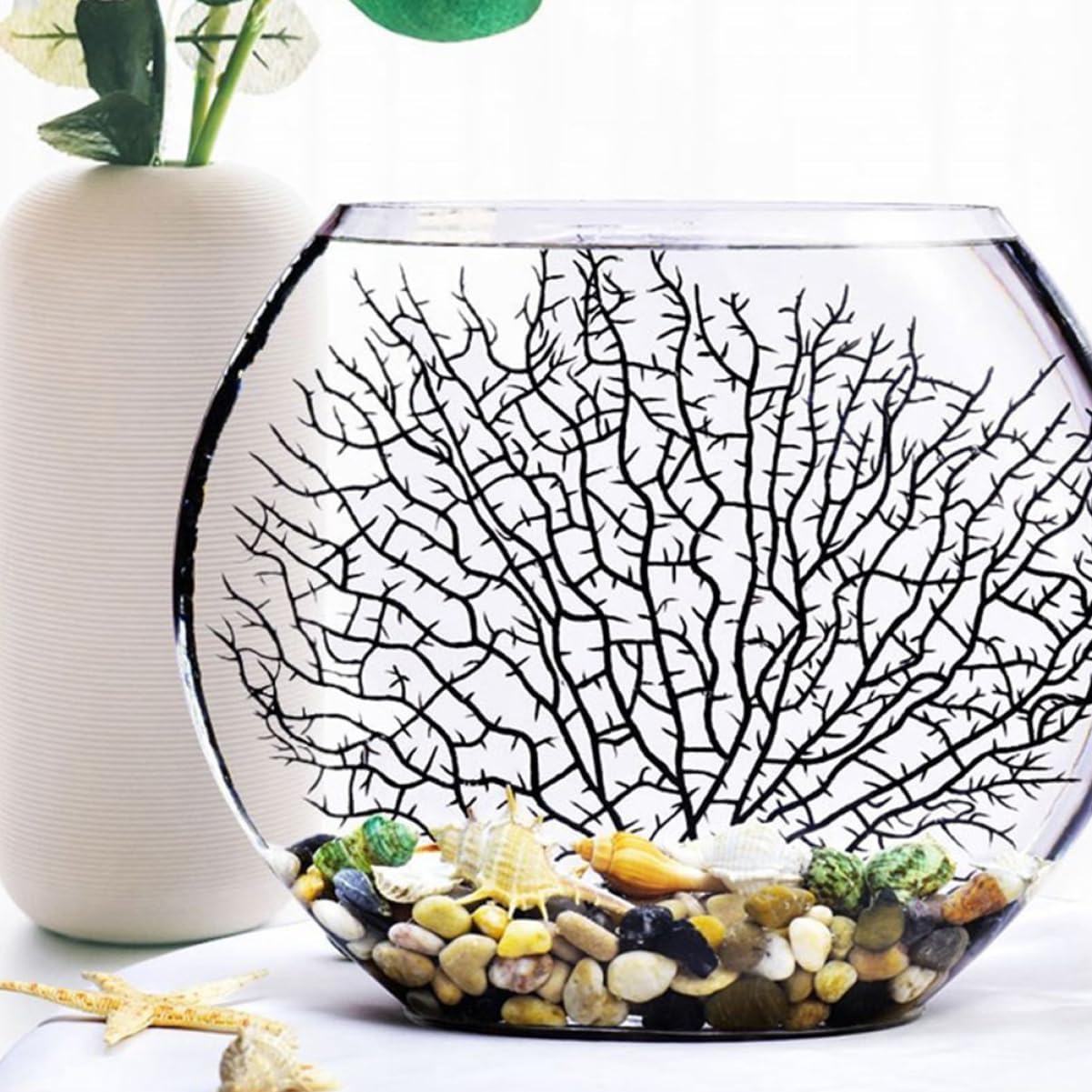 Transparent Glass Aquarium Tank Multi-Function Betta Fish Bowl Decorative Hydroponic Planter for Office and Home Decor Chic Desktop Display for Fresh Flowers and