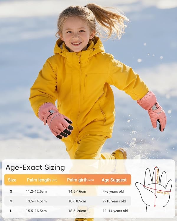 ThxToms Kids Warm Gloves Winter Waterproof Snow Gloves for Ourdoor Sports, Toddler Bulky Ski Gloves for Boys Girls by ThxToms - Image 6